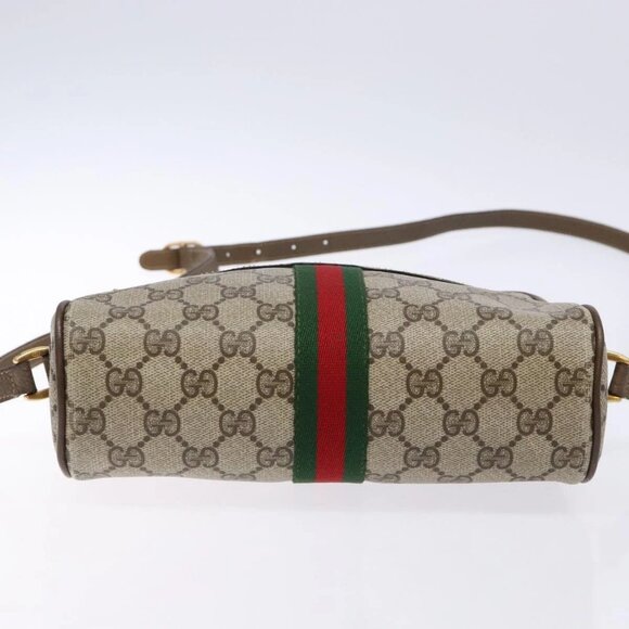 GUCCI GG Supreme Web Sherry Line Shoulder Bag PVC Beige 68 02 004 Auth 134064 - Picture 6 of 16
